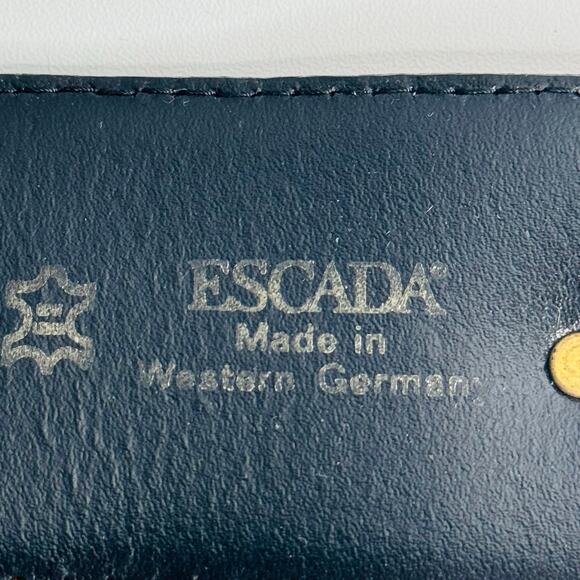 Vintage Escada Orange Leather & Gold Belt Made in Germany Stars Size 34 main image 6